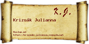 Krizsák Julianna névjegykártya