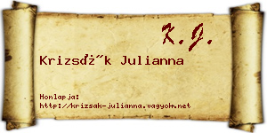 Krizsák Julianna névjegykártya