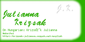 julianna krizsak business card